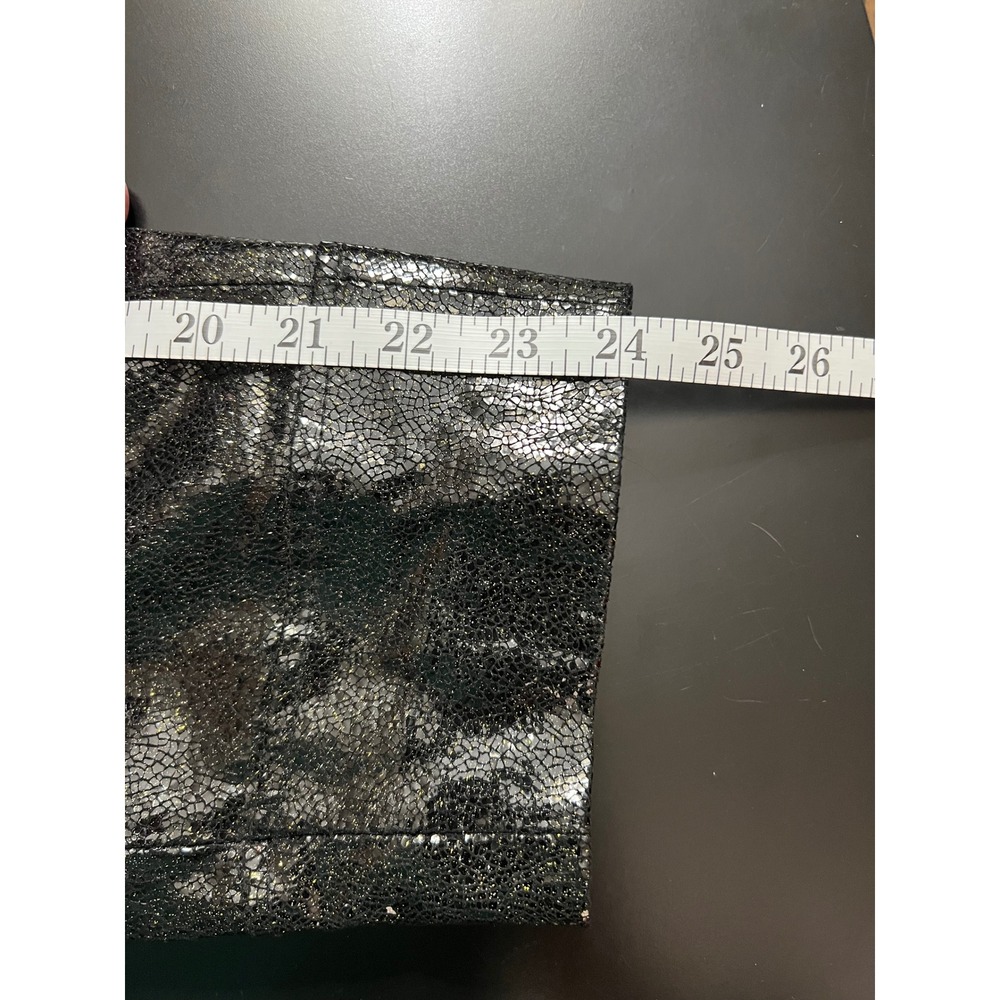 Terry Lewis Black Metallic Crackle Genuine Leather Blazer Jacket‎ Womens 3X Plus - Picture 9 of 10